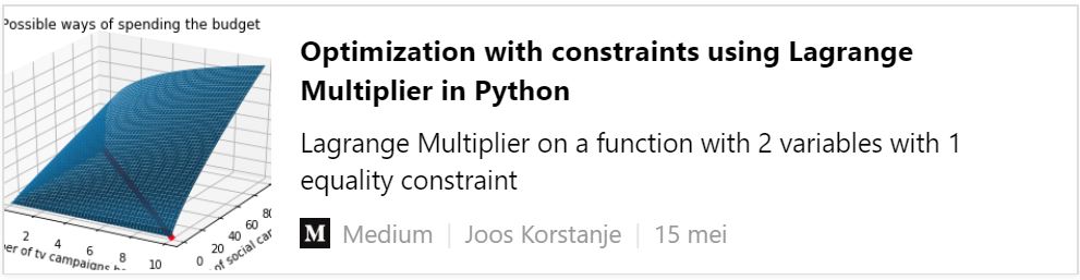 Optimization with constraints using Lagrange Multiplier in Python