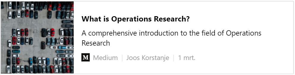 What is Operations Reseach?